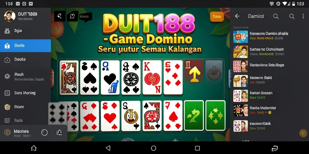Screenshot gameplay menyerupai suasana kompetisi domino yang mendebarkan.