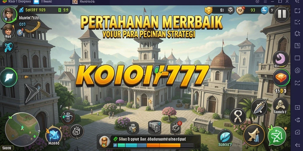 Tampilan gameplay KOPI77 dengan menara pertahanan yang menarik.