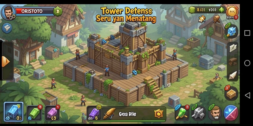 Gameplay Tower Defense yang seru dan strategis di ORISTOTO.