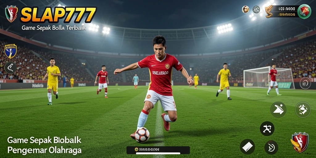 Screenshot dari gameplay SULAP777 dengan aksi sepak bola yang menegangkan.