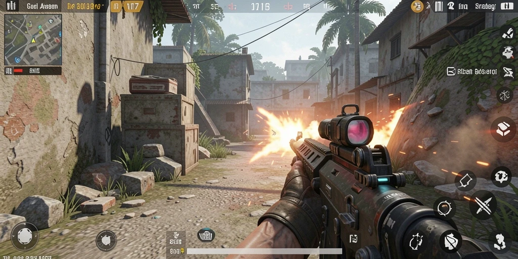 Gameplay V07 dengan pertempuran intens dan grafis luar biasa.