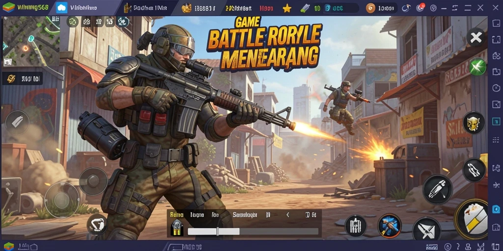 Tampilan aksi seru gameplay Battle Royale di WINNING568.